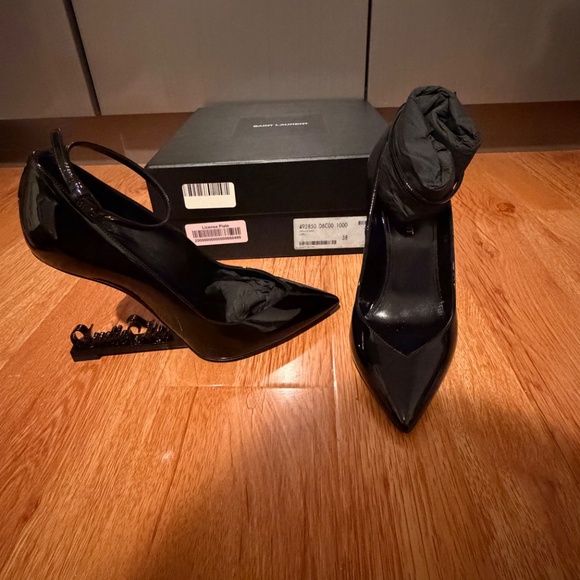Saint Laurent Black Patent “Appelle Moi” Opyum Pumps (Size 38) — Authentic - Picture 4 of 4